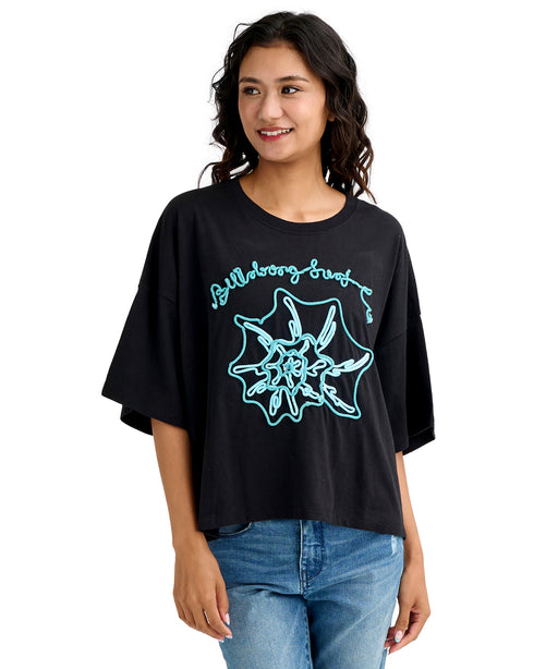 BILLABONG ウィメンズ CORD SHELL WIDE LOOS Tシャツ 【2026年春夏モデル】 BLK / M
