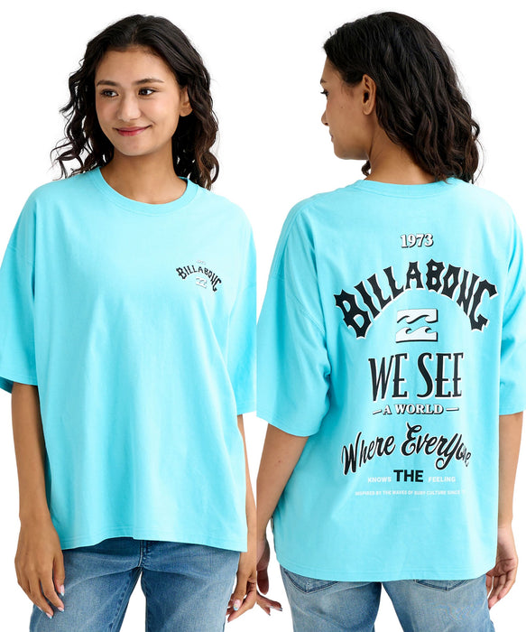 BILLABONG ウィメンズ MESSAGE ARCH 【MEDIUM LOOSE】 Tシャツ 【2026年春夏モデル】