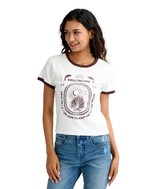 BILLABONG ウィメンズ RINGER BABY FIT TEE Tシャツ 【2026年春夏モデル】 SCS / M