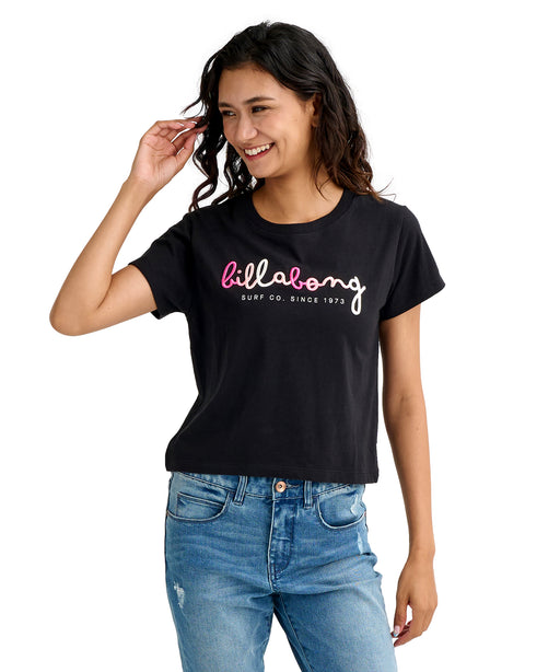 BILLABONG ウィメンズ 3D EMB LOGO BABY FIT Tシャツ 【2026年春夏モデル】 BLK / M
