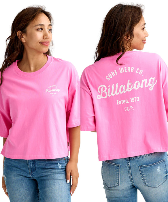 【SALE】BILLABONG ウィメンズ ARCH ROUGH LOGO CROP 【WIDE LOOSE CROPPED】Tシャツ 【2026年春夏モデル】