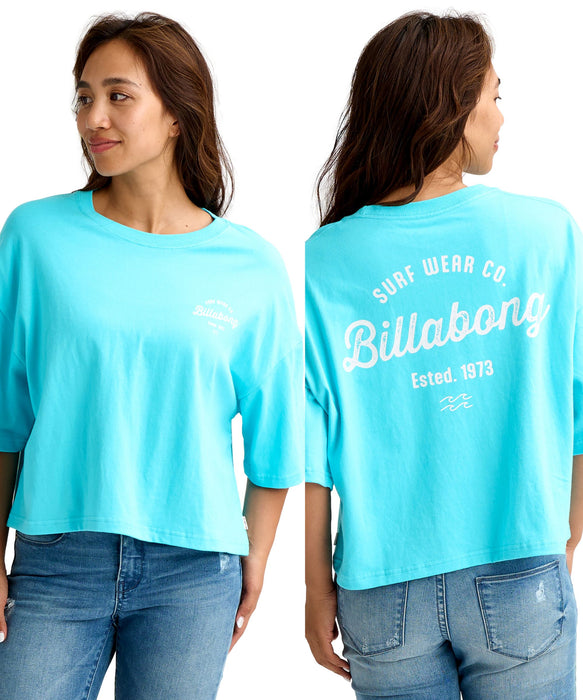 【SALE】BILLABONG ウィメンズ ARCH ROUGH LOGO CROP 【WIDE LOOSE CROPPED】Tシャツ 【2026年春夏モデル】