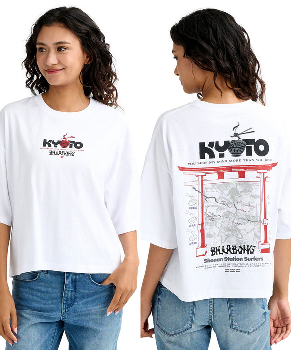 BILLABONG ウィメンズ 【SHONAN STATION SUFERS】DESTINATION KYOTO TEE 【LOOSE CROPPED】Tシャツ 【2026年春夏モデル】