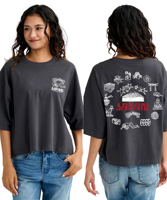 BILLABONG ウィメンズ 【SHONAN STATION SUFERS】DESTINATION JAPAN TEE 【LOOSE CROPPED】Tシャツ 【2026年春夏モデル】