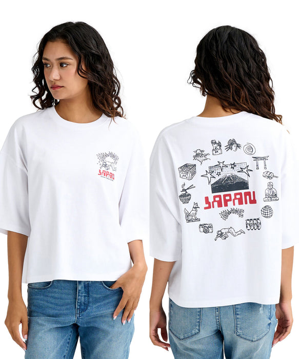 BILLABONG ウィメンズ 【SHONAN STATION SUFERS】DESTINATION JAPAN TEE 【LOOSE CROPPED】Tシャツ 【2026年春夏モデル】
