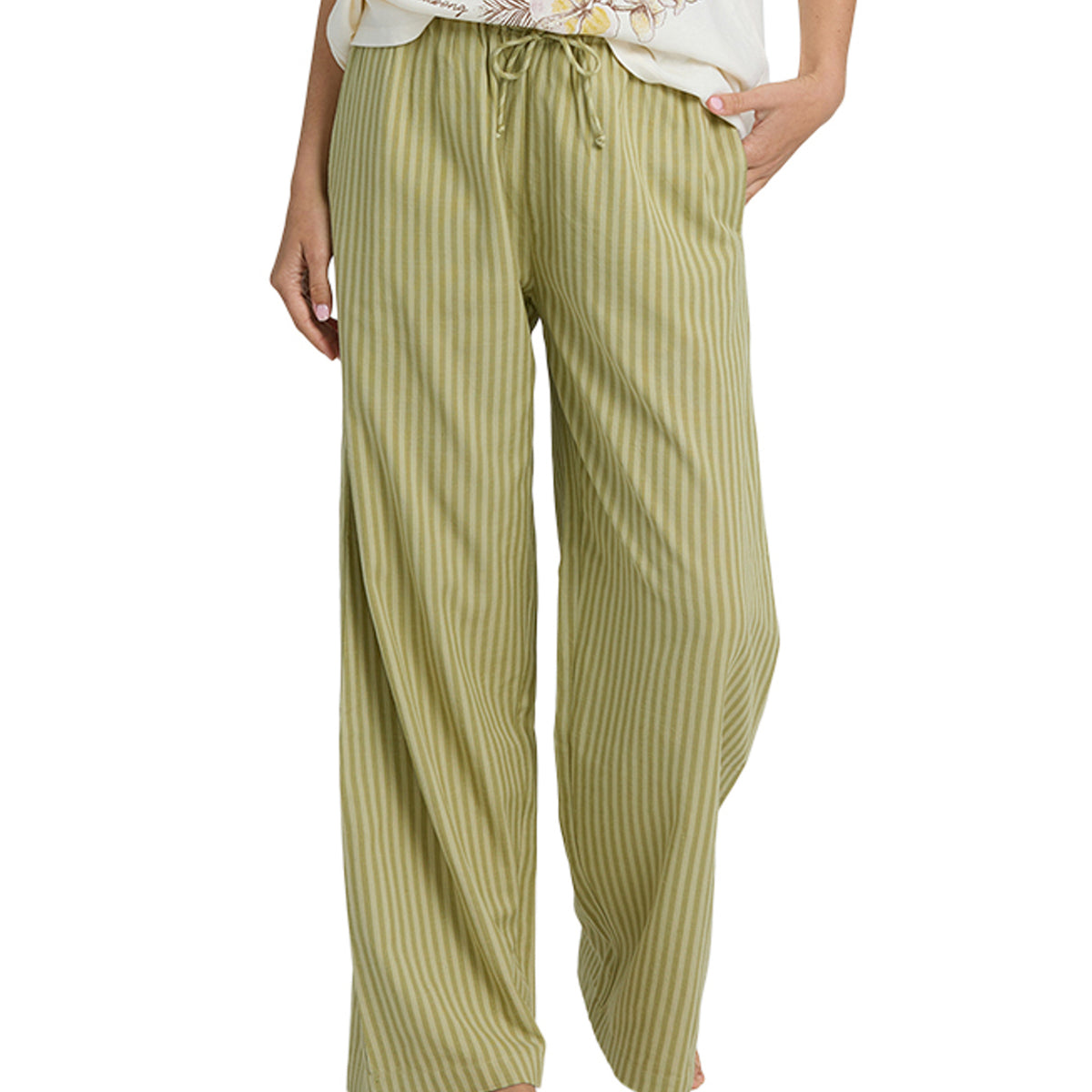 最終値下げ‼️WESTOVERALLS 手描きイラスト ベージュパンツ BG BILLABONG ウィメンズ【SOULFUL O' STOKE】 ANOTHER WAVE PANT ロング