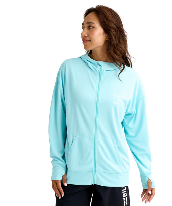 BILLABONG ウィメンズ ZIP UP HOODED LOGO L ジップラッシュガード 【2026年春夏モデル】 PBE / L