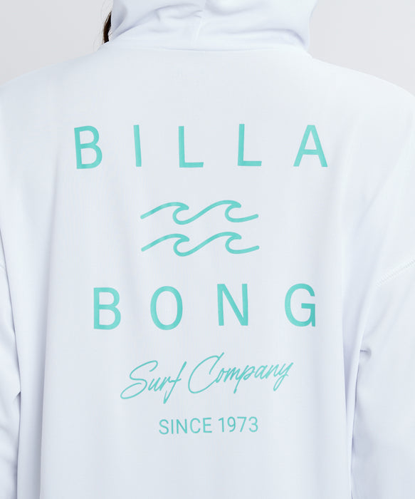 BILLABONG ウィメンズ ZIP UP HOODED LOGO L ジップラッシュガード 【2026年春夏モデル】 WHT / L