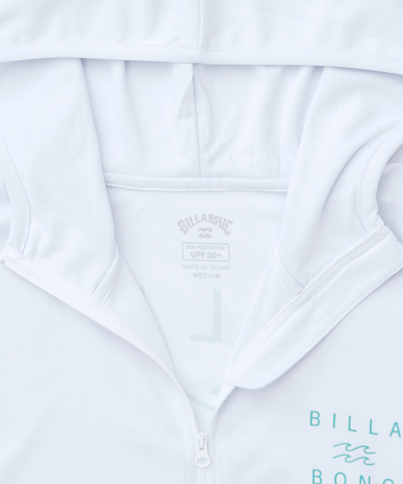 BILLABONG ウィメンズ ZIP UP HOODED LOGO L ジップラッシュガード 【2026年春夏モデル】 WHT / L