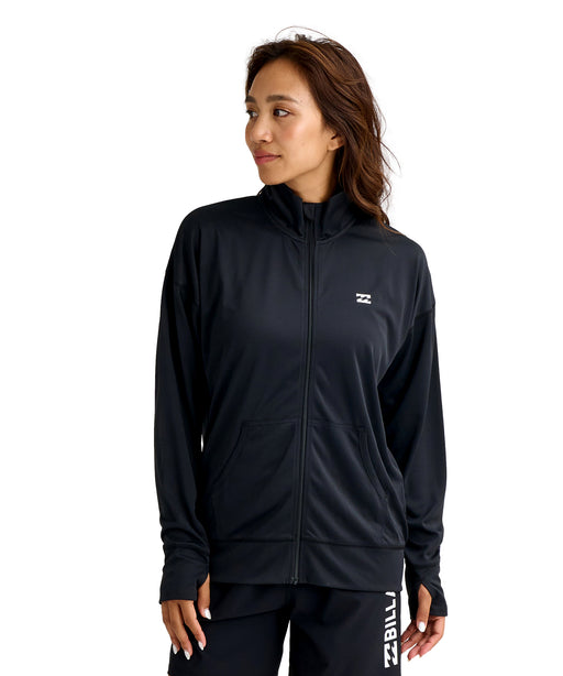 BILLABONG ウィメンズ ZIP UP STAND LOOSE R ジップラッシュガード 【2026年春夏モデル】 BLK / L