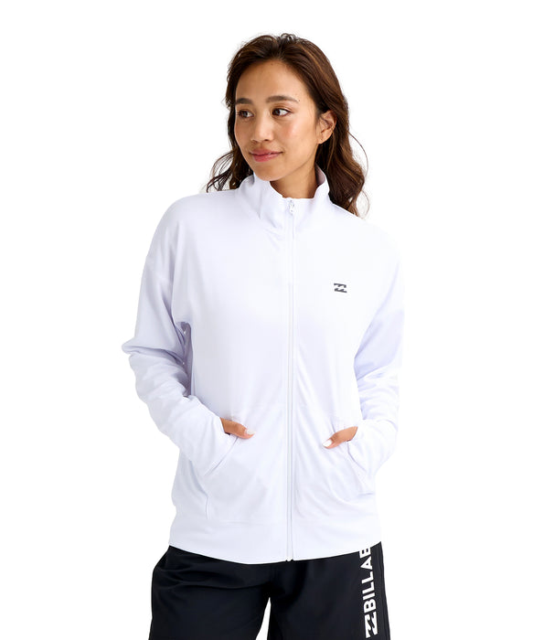 BILLABONG ウィメンズ ZIP UP STAND LOOSE R ジップラッシュガード 【2026年春夏モデル】 WHT / L