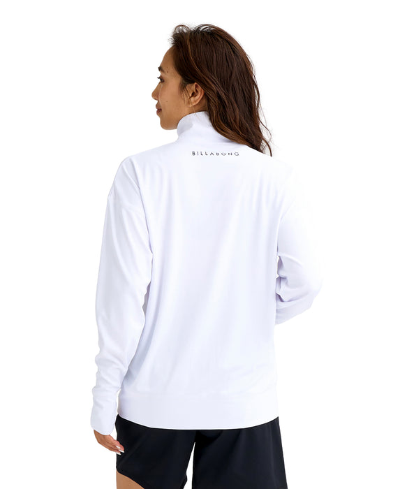 BILLABONG ウィメンズ ZIP UP STAND LOOSE R ジップラッシュガード 【2026年春夏モデル】 WHT / L