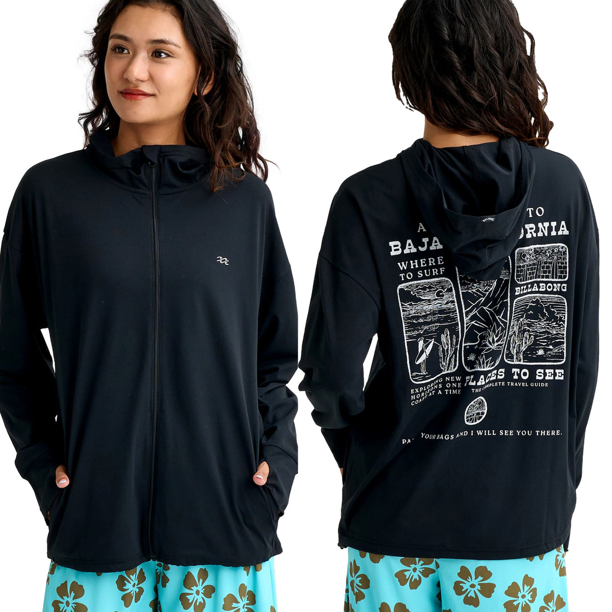 BILLABONG ウィメンズ MORFY GRAPHIC PRINT ジップラッシュガード