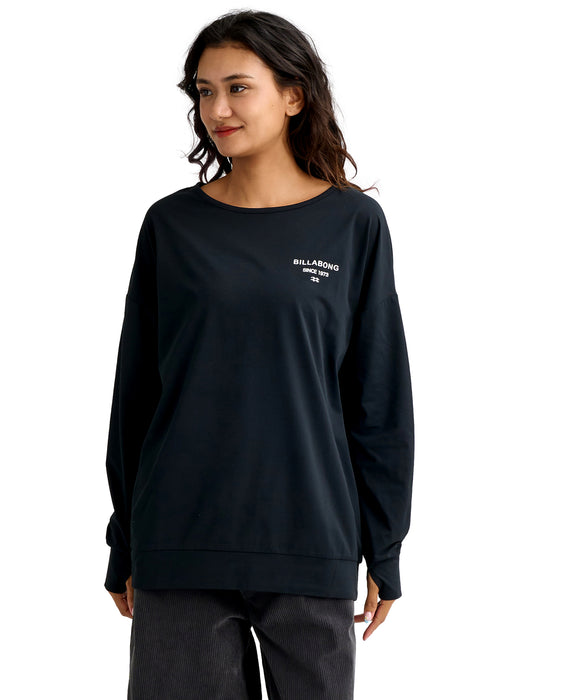 BILLABONG ウィメンズ MORFY LOGO BOAT NECK 長袖ラッシュガード 【2026年春夏モデル】 BLK / L