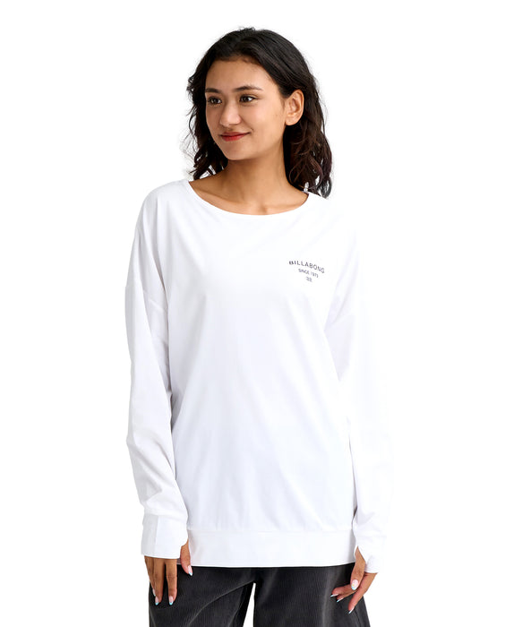 BILLABONG ウィメンズ MORFY LOGO BOAT NECK 長袖ラッシュガード 【2026年春夏モデル】 WHT / L