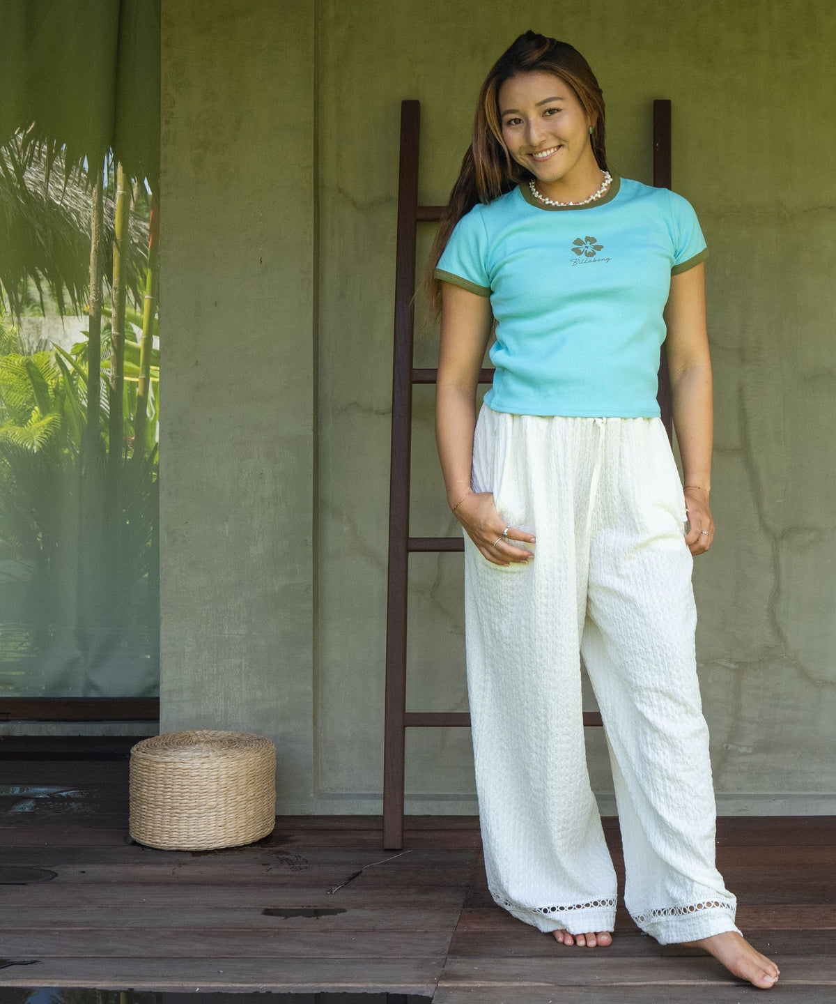 おりひめ！ BILLABONG ウィメンズ UTILITY SHIRRING CREPE UTILITY ロングパンツ