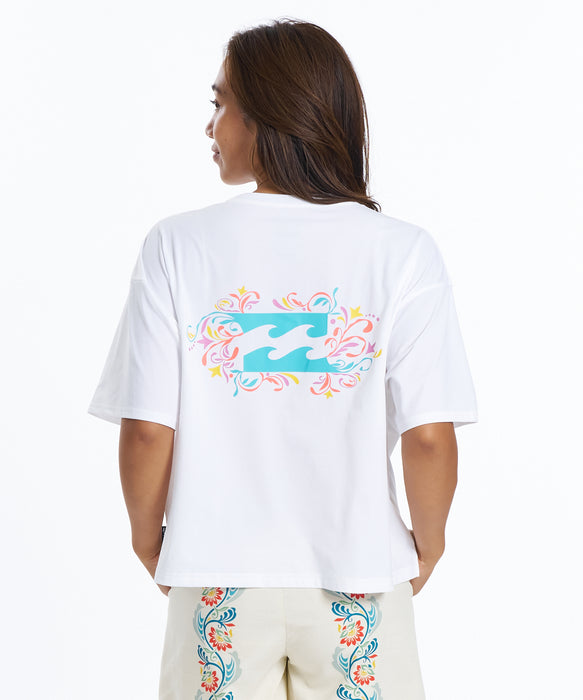 BILLABONG ウィメンズ VINE PATTERN UTILITY ラッシュガード 【2026年春夏モデル】 WHT / L