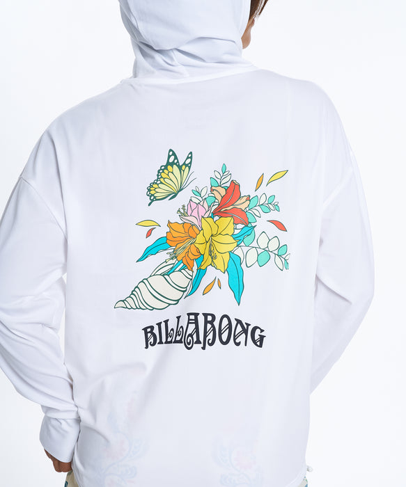 BILLABONG ウィメンズ SHELL BLOOM UTILITY  長袖ラッシュガード 【2026年春夏モデル】 WHT / L