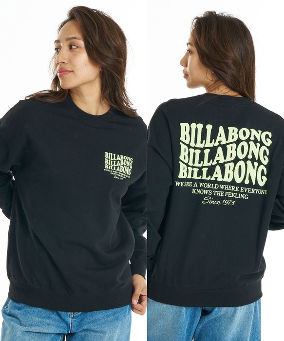 BILLABONG ウィメンズ WAVE LOGO LIGHT CREW トレーナー 【BOY FIT】【2026年秋冬モデル】