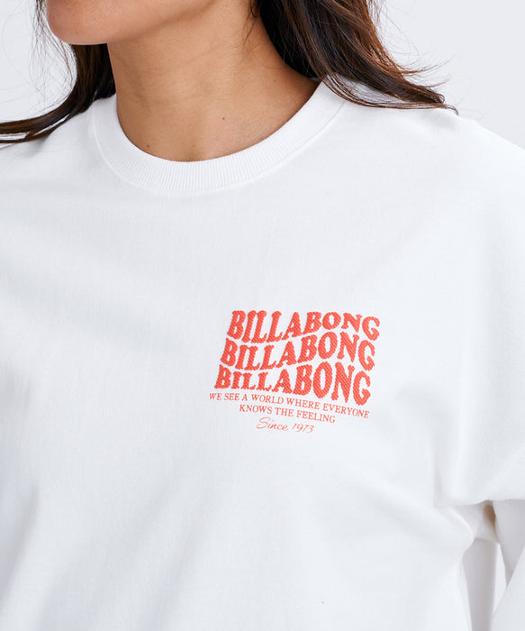 BILLABONG ウィメンズ WAVE LOGO BOY FIT LIGHT CREW トレーナー 【2026年秋冬モデル】 OFW / L
