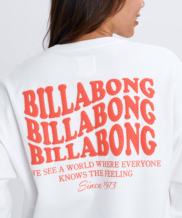 BILLABONG ウィメンズ WAVE LOGO BOY FIT LIGHT CREW トレーナー 【2026年秋冬モデル】 OFW / L