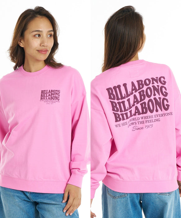 BILLABONG ウィメンズ WAVE LOGO LIGHT CREW トレーナー 【BOY FIT】【2026年秋冬モデル】
