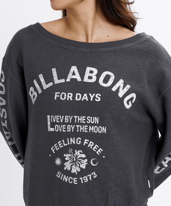 BILLABONG ウィメンズ 2WAY BOAT NECK CREW トレーナー 【2026年秋冬モデル】 OFB / L