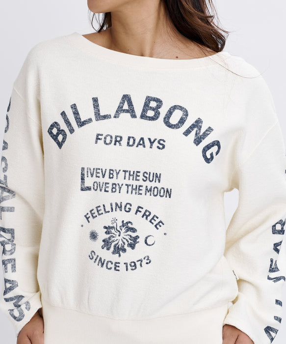 BILLABONG ウィメンズ 2WAY BOAT NECK CREW トレーナー 【2026年秋冬モデル】 SCS / L