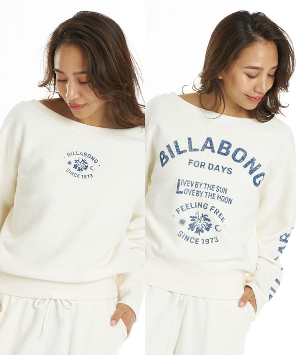 BILLABONG ウィメンズ 2WAY BOAT NECK CREW セットアップ トレーナー 【LOOSE CROPPED】【2026年秋冬モデル】