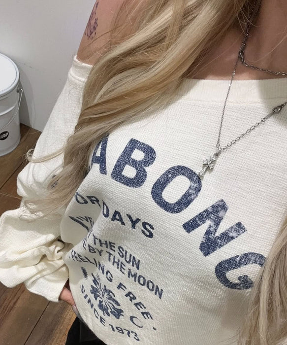 BILLABONG ウィメンズ 2WAY BOAT NECK CREW セットアップ トレーナー 【LOOSE CROPPED】【2026年秋冬モデル】