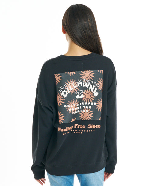 BILLABONG ウィメンズ SQUARE LOGO BOY FIT CREW トレーナー 【2026年秋冬モデル】 BLK / L