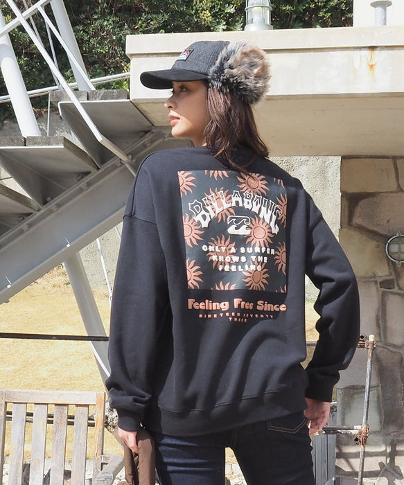 BILLABONG ウィメンズ SQUARE LOGO CREW トレーナー 【BOY FIT】【2026年秋冬モデル】
