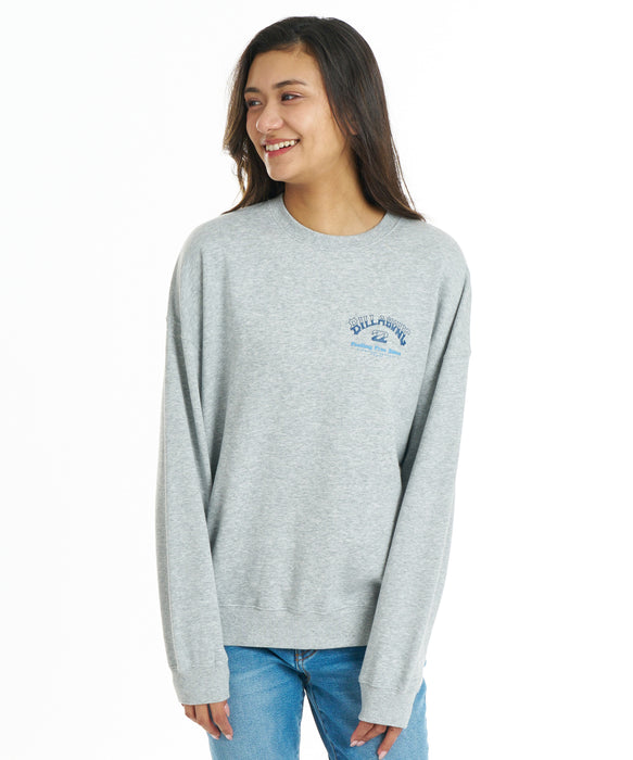 BILLABONG ウィメンズ SQUARE LOGO BOY FIT CREW トレーナー 【2026年秋冬モデル】 GRH / L