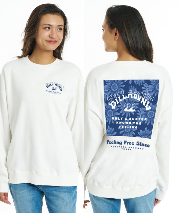 BILLABONG ウィメンズ SQUARE LOGO CREW トレーナー 【BOY FIT】【2026年秋冬モデル】