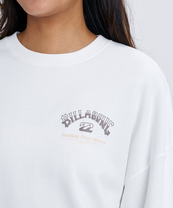 BILLABONG ウィメンズ SQUARE LOGO BOY FIT CREW トレーナー 【2026年秋冬モデル】 OFW / L