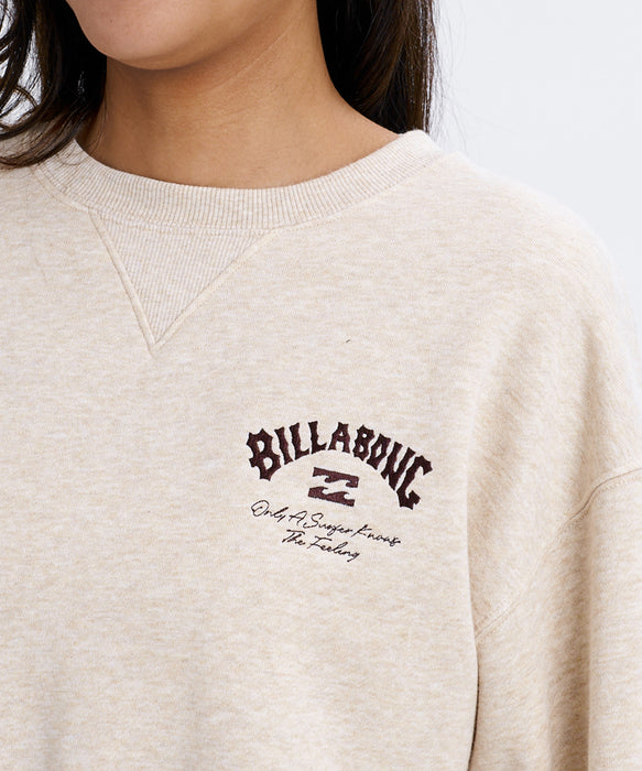 BILLABONG ウィメンズ APPLIQUE MEDIUM LOOSE CREW トレーナー 【2026年秋冬モデル】 OAT / L