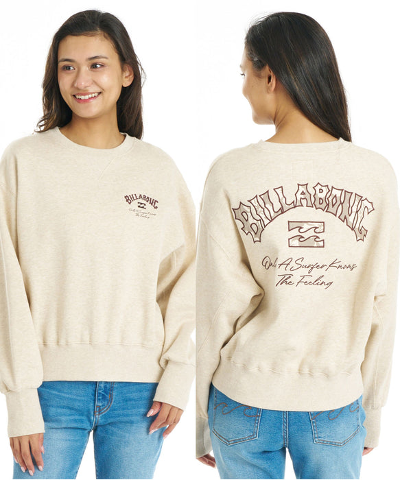 BILLABONG ウィメンズ APPLIQUE MEDIUM LOOSE CREW トレーナー 【LOOSE CROPPED】【2026年秋冬モデル】