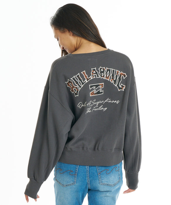 BILLABONG ウィメンズ APPLIQUE MEDIUM LOOSE CREW トレーナー 【2026年秋冬モデル】 OFB / L
