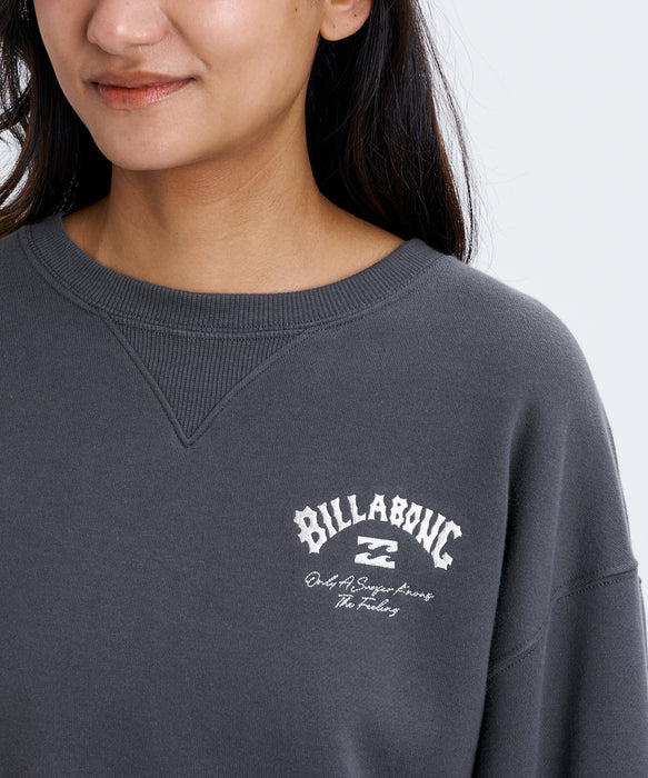 BILLABONG ウィメンズ APPLIQUE MEDIUM LOOSE CREW トレーナー 【2026年秋冬モデル】 OFB / L