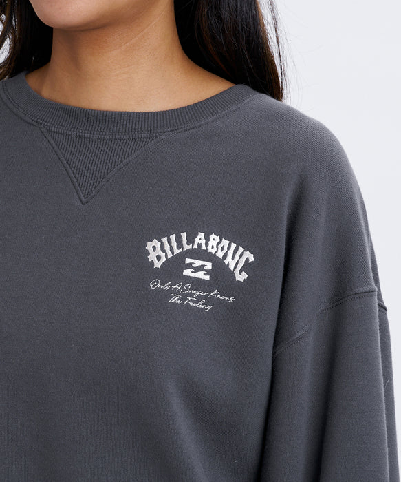 BILLABONG ウィメンズ APPLIQUE MEDIUM LOOSE CREW トレーナー 【2026年秋冬モデル】 OFB / L