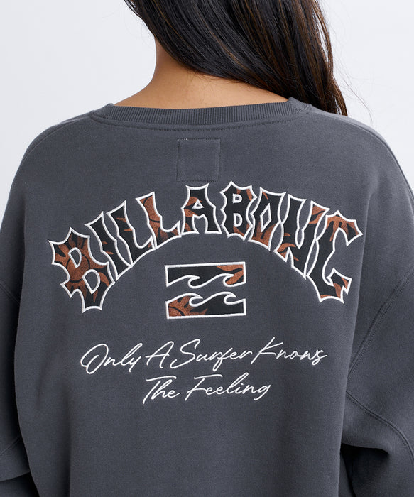 BILLABONG ウィメンズ APPLIQUE MEDIUM LOOSE CREW トレーナー 【2026年秋冬モデル】 OFB / L