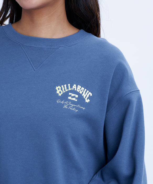 BILLABONG ウィメンズ APPLIQUE MEDIUM LOOSE CREW トレーナー 【2026年秋冬モデル】 TRV / L