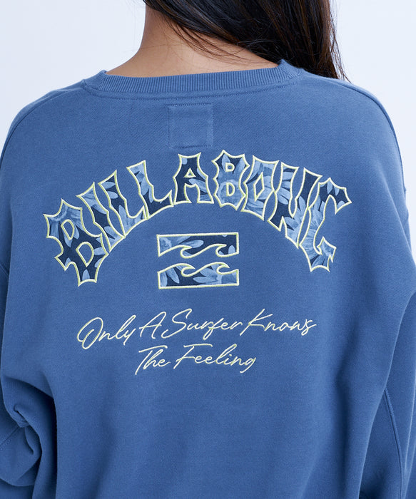 BILLABONG ウィメンズ APPLIQUE MEDIUM LOOSE CREW トレーナー 【2026年秋冬モデル】 TRV / L