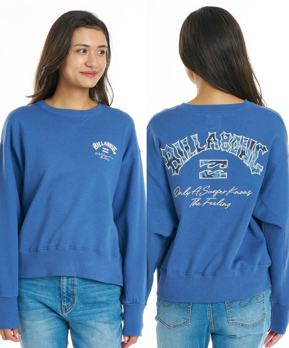 BILLABONG ウィメンズ APPLIQUE MEDIUM LOOSE CREW トレーナー 【LOOSE CROPPED】【2026年秋冬モデル】
