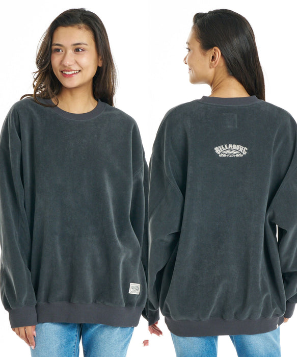 BILLABONG ウィメンズ SUEDE LIKE BONDING FLEECE CREW トレーナー 【BIG LOOSE】【2026年秋冬モデル】