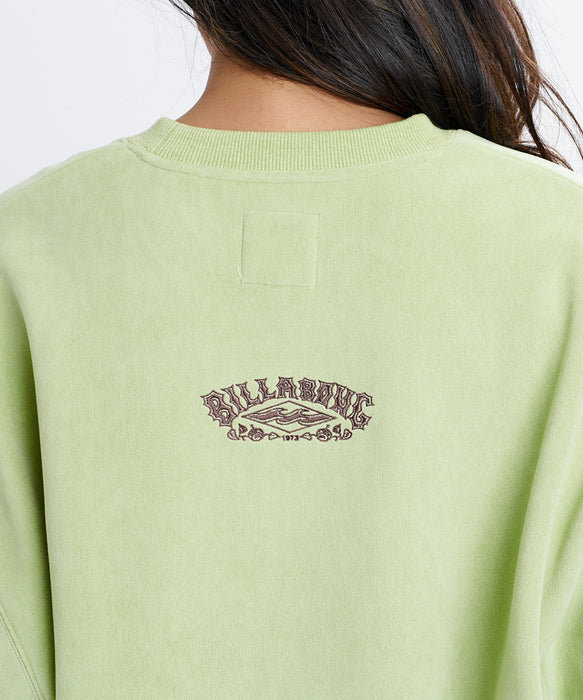 BILLABONG ウィメンズ SUEDE LIKE BONDING FLEECE CREW トレーナー 【2026年秋冬モデル】 SMGR / M