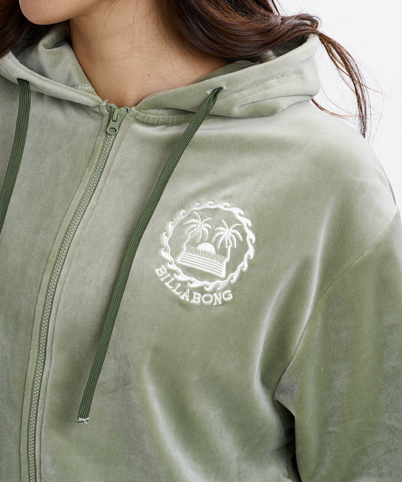 BILLABONG ウィメンズ SURF CAMP PALM 73 ZIP HOODIE パーカー 【2026年秋冬モデル】 ARG / L