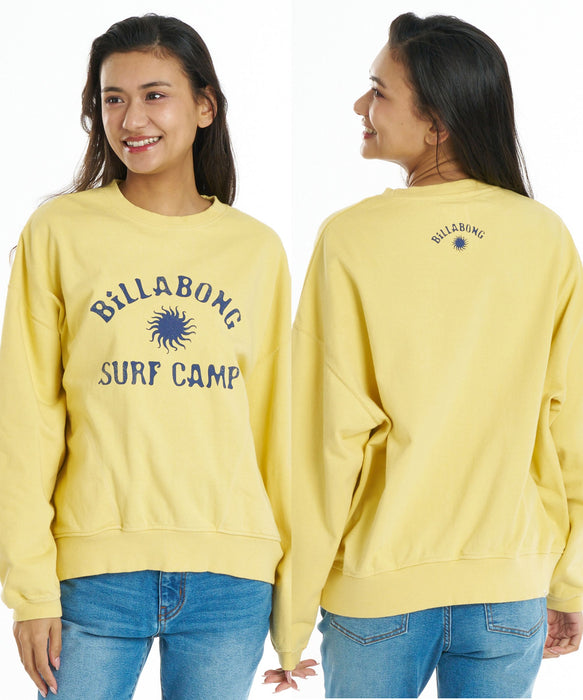 BILLABONG ウィメンズ HERITAGE CREW セットアップトレーナー 【SURF CAMP】【調温機能】【MEDIUM LOOSE】【2026年秋冬モデル】