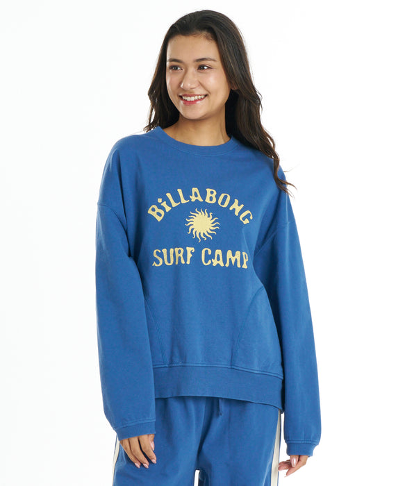 BILLABONG ウィメンズ SURF CAMP HERITAGE CREW トレーナー 【2026年秋冬モデル】 TRV / L