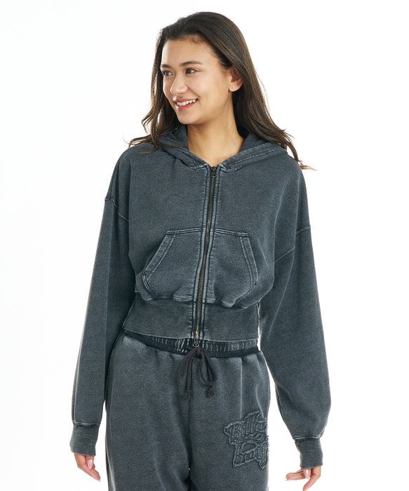 BILLABONG ウィメンズ LOOSE CROPPED WASHED ZIP PARKA パーカー 【2026年秋冬モデル】 BLK / L
